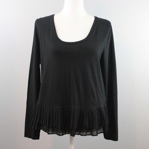 J Crew Layered Ruffled Pleated Hem Tee